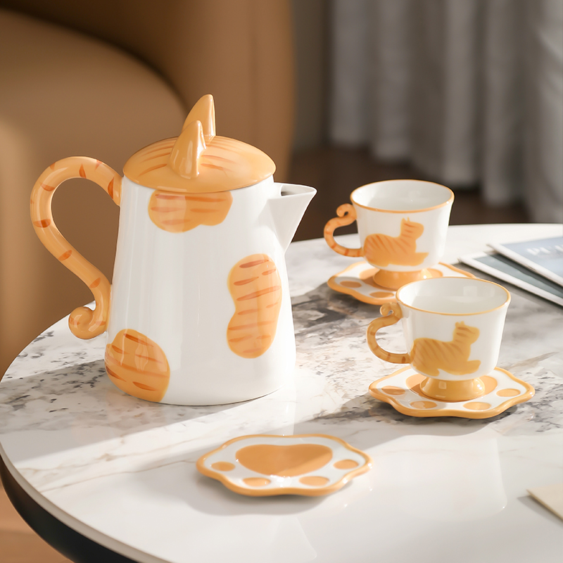 Coffee Tea Room - Европейский керамический чайник, набор чашек, нежная