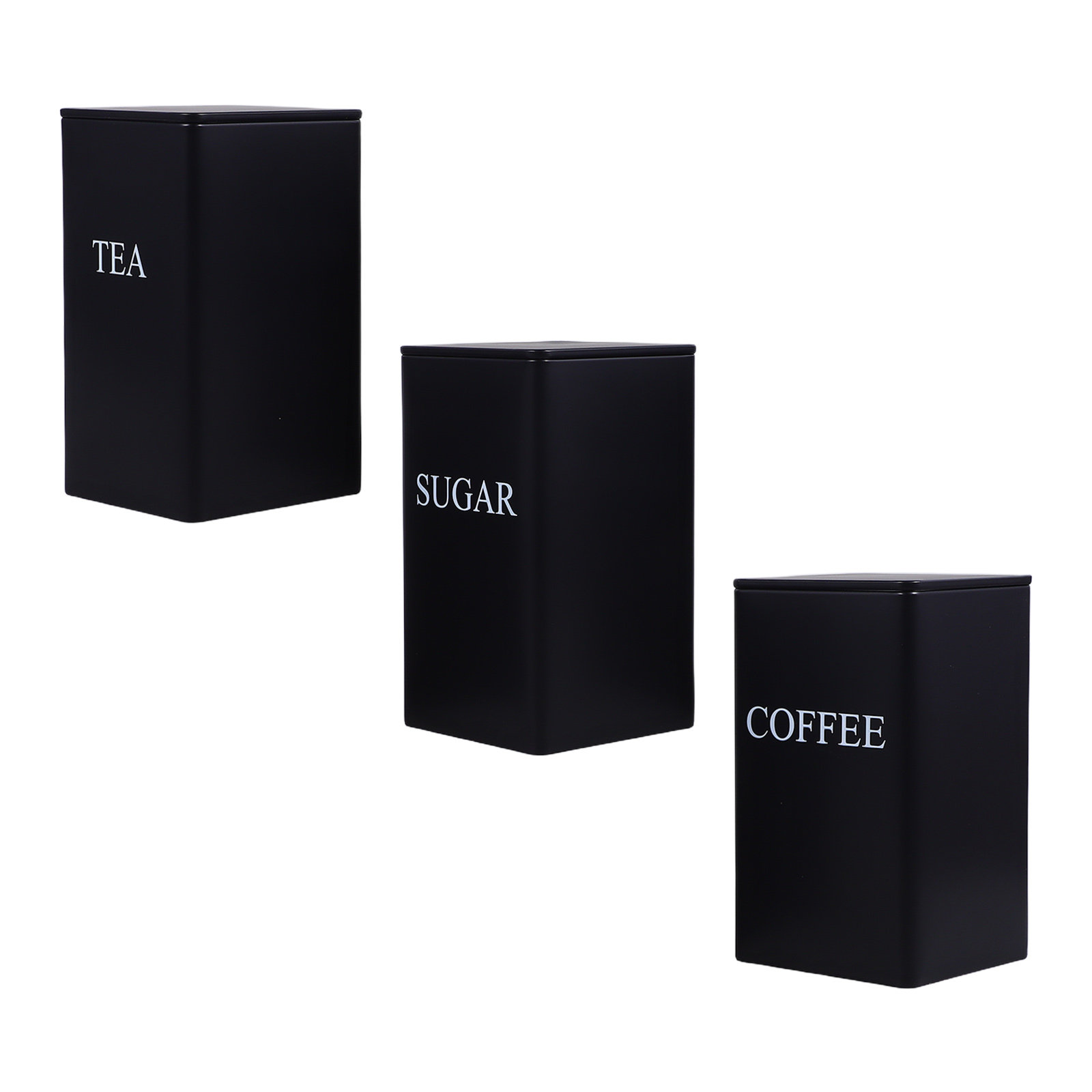 Coffee Tea Jars - Набор из 3 металлических контейнеров для