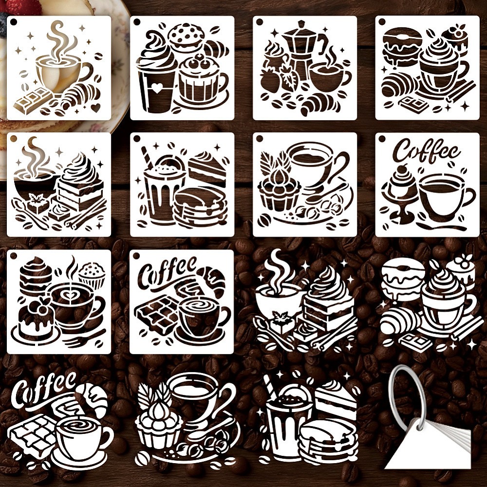 Coffee Tea Drawing - 10 трафаретов для рисования кофе, 10