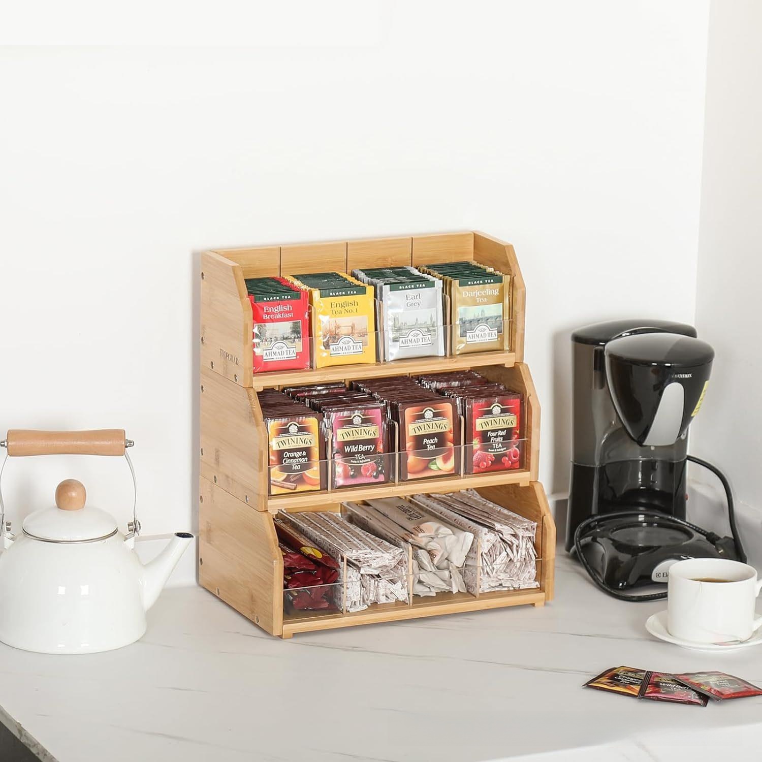 Coffee Tea Room - Бамбуковая коробка для хранения чайных пакетиков,