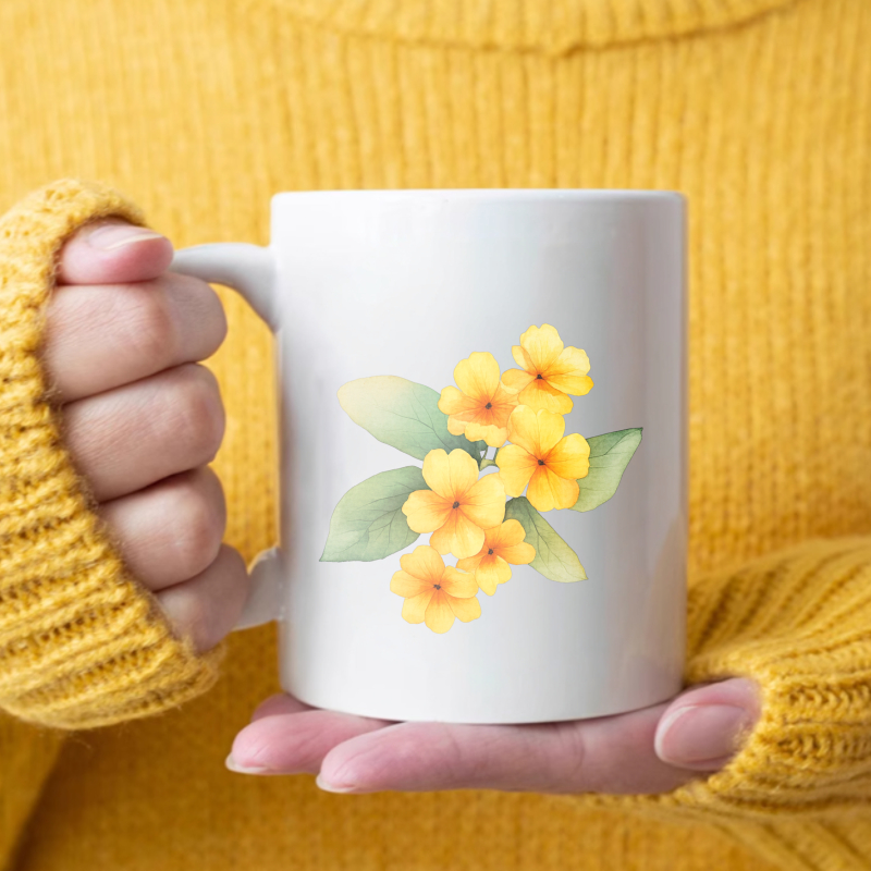 Coffee Tea Break - Керамическая кружка с белыми и желтыми